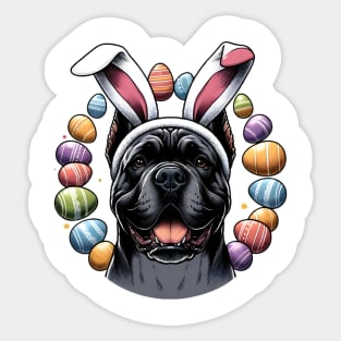 Cane Corso with Bunny Ears Enjoys Easter Merriment Sticker
